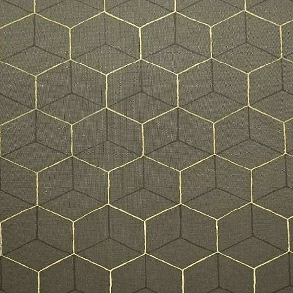 Papel de Parede Geométrico Verde Escuro com Dourado Rolo com 10 Metros
