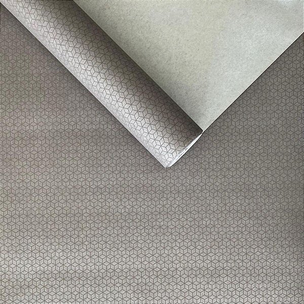 Papel de Parede Geométrico Hexagonal Cinza Efeito 3D 10M