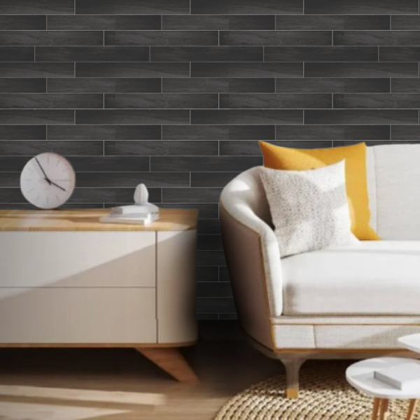 Papel de Parede Madeira Tom de Cinza Escuro Rolo com 10 Metros