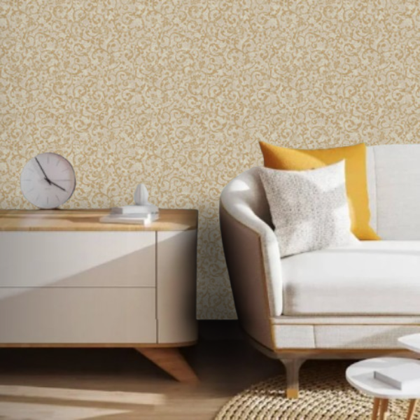 Papel de Parede Acetinado Tom Bege Escuro Rolo com 10 Metros