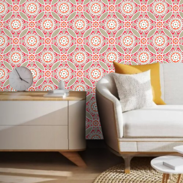 Papel de Parede Floral Colorido Rolo com 10 Metros