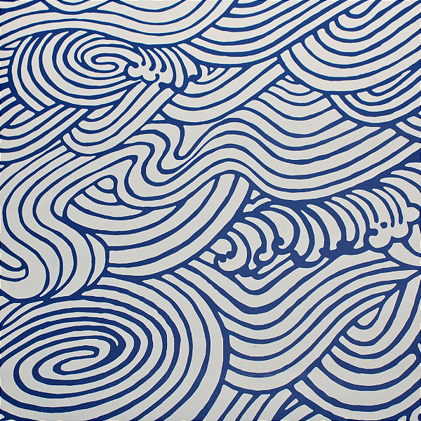 Papel de Parede Abstrato Tons de Azul e Branco Rolo com 10 Metros