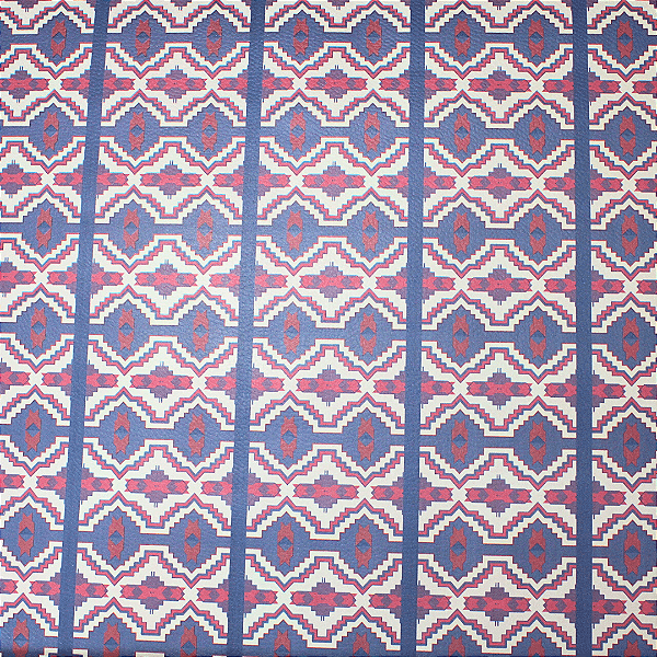 Papel de Parede Importado Geométrico Azul e Vermelho 10 Metros
