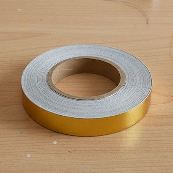 Fita Dourada Adesiva 50M 2CM Efeito Metalizado Ideal Para Decorações Impermeável
