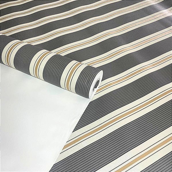 Papel de Parede Listrado Importado Luxo 15 Metros Lavável para Residencial e Comercial