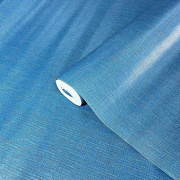 Papel de Parede Linho Azul Royal Importado Luxo 15 Metros Lavável para Residencial e Comercial
