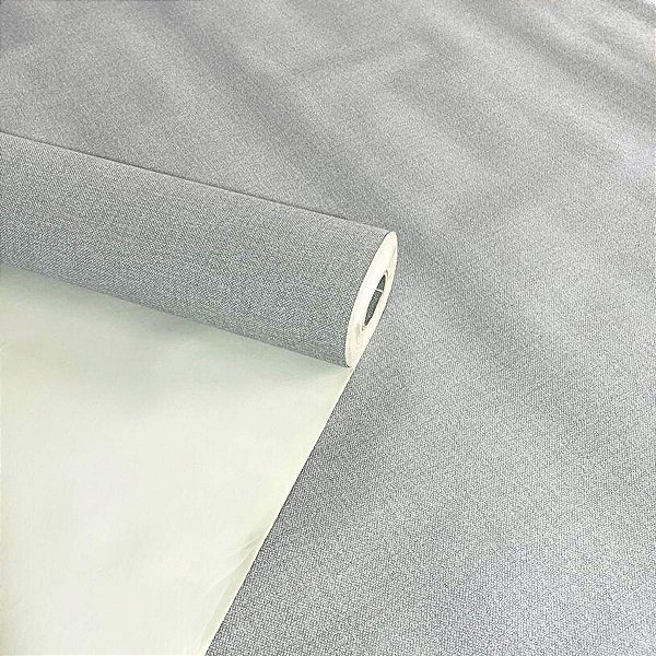Papel de Parede Linho Cinza Claro Importado Luxo 15 Metros Lavável para Residencial e Comercial