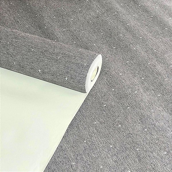 Papel de Parede Linho Cinza Importado Luxo 15 Metros Lavável para Residencial e Comercial