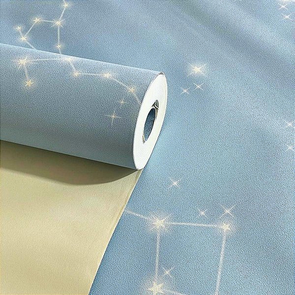 Papel de parede Céu Estrelado Azul Bebê Importado Luxo 15 Metros