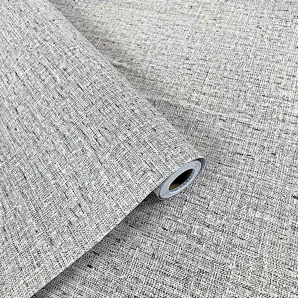 Papel de Parede Auto Adesivo Cinza Linho Ambientes Sofisticados Salas Quartos 5MX45CM