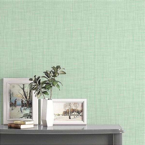 Papel de Parede Adesivo Linho Verde Aqua Com Textura Vinílico Impermeável 5MX45CM