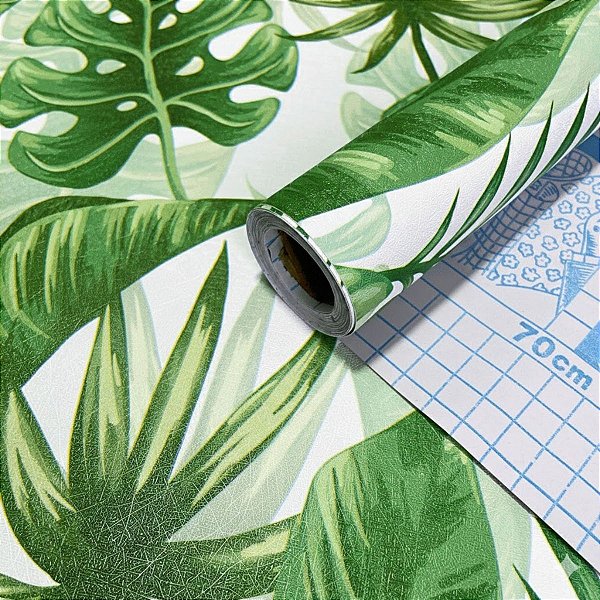 Papel de Parede Auto Colante Folhagem Tropical Alta Definição Item Importado 5MX45CM