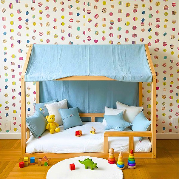 Papel de Parede Adesivo Bolinhas Coloridas Importado Vinílico Impermeável 5MX45CM