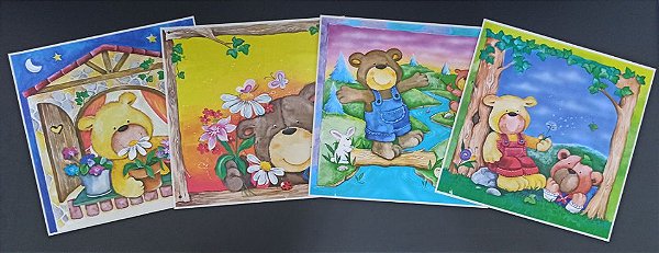 Quadro Adesivo Infantil Ursinhos