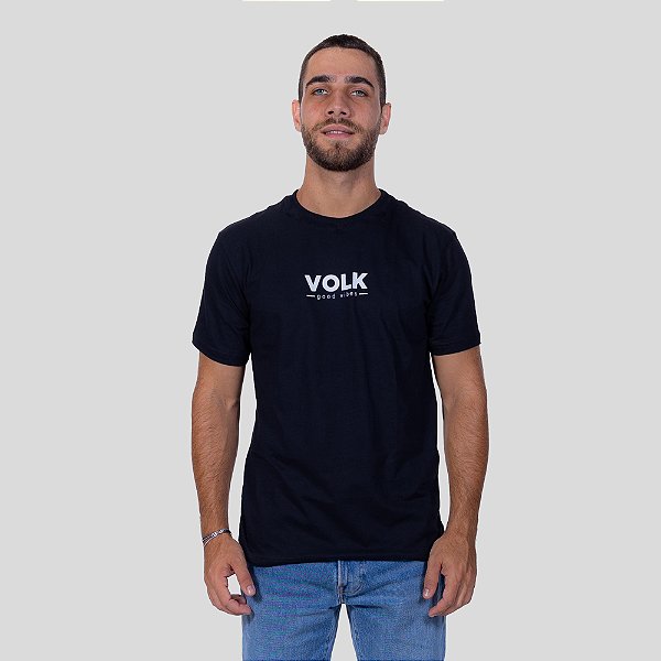 CAMISETA PRETA VOLK GOOD VIBES