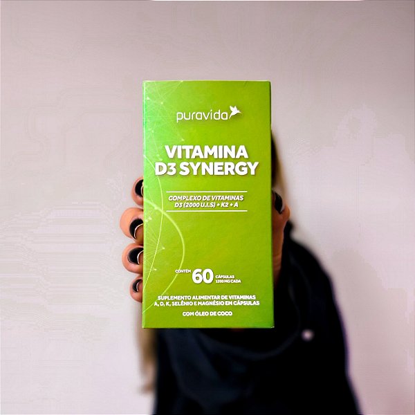 Vitamina D3 Synergy Puravida  60 Cápsulas - Pura Vida