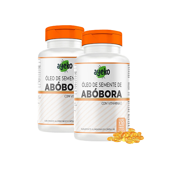 KIT 2 - Óleo de Semente de Abóbora c/ Vitamina E 120caps - AYEKO