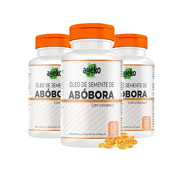 KIT 3 Óleo de Semente de Abóbora C/ Vitamina E 60CAPS 1000MG