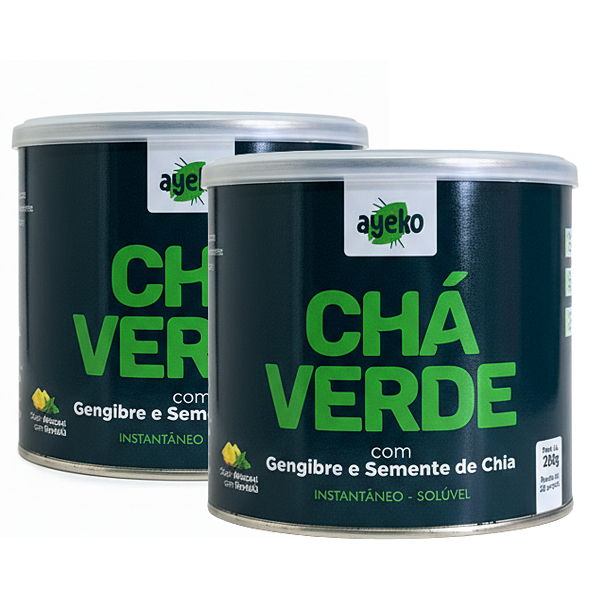 KIT 2 - Chá Verde c/ Gengibre e Semente de Chia 200g - AYEKO