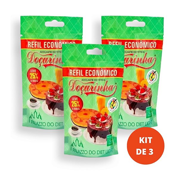 KIT 3 Adoçante Doçurinha Rrefil 125g