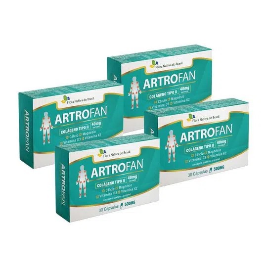 KIT 4 ARTROFAN COLÁGENO TIPO 2 30 CAPS 500 MG