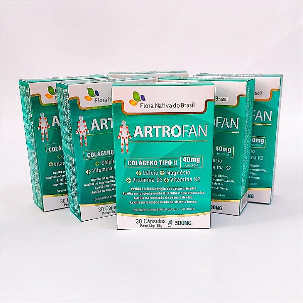 KIT 6 ARTROFAN COLÁGENO TIPO 2 30 CAPS 500MG