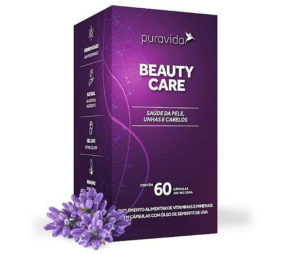 Beauty Care - Saúde da Pele, Unhas e Cabelos 60 Capsulas - PuraVida