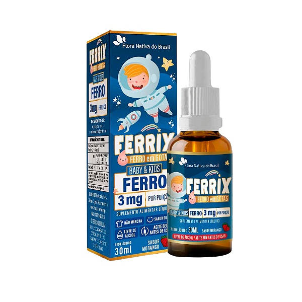 Ferrix Kids Suplemento Nutricional Infantil de Ferro (Ferro 3mg/porcao) 30ml - Flora Nativa