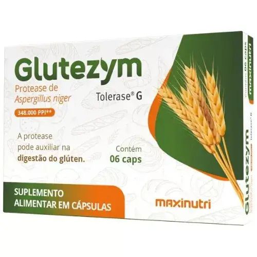 Glutezym Auxilia na Digestão do Glúten 6 Caps Maxinutri