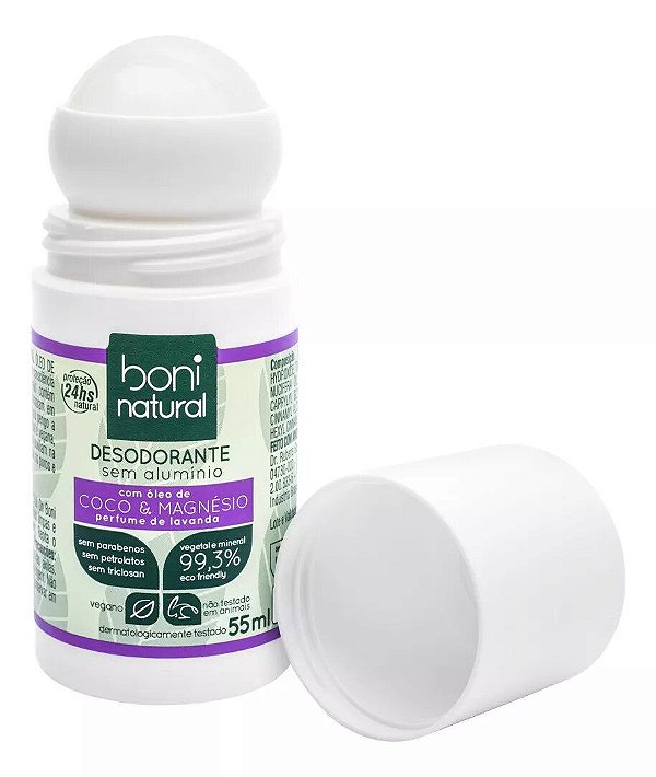 Desodorante Roll-on Vegano Coco e Magnésio 55ml - Boni Natural