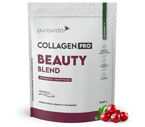 Collagen Pro Beauty Blend - Sabor Romã, Hibisco E Cranberry