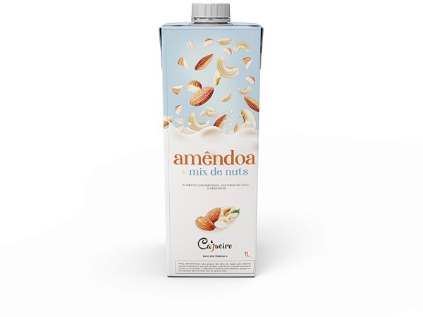 Leite Vegetal de Amêndoa e Mix De Nuts 1L - Cajueiro