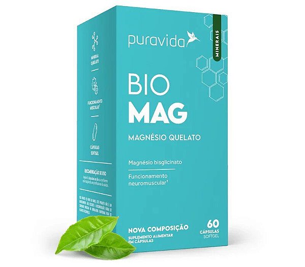 Bio Mag Magnésio Quelato 60caps - Pura Vida