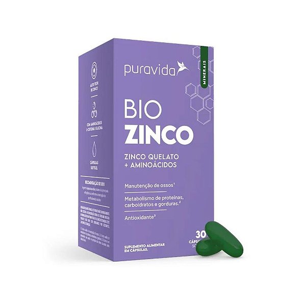 Bio Zinco (Zinco Quelato + Aminoacidos) 30caps - Pura Vida