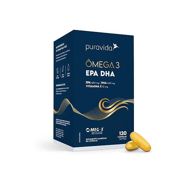 Ômega 3 EPA DHA 120 cápsulas - Pura Vida