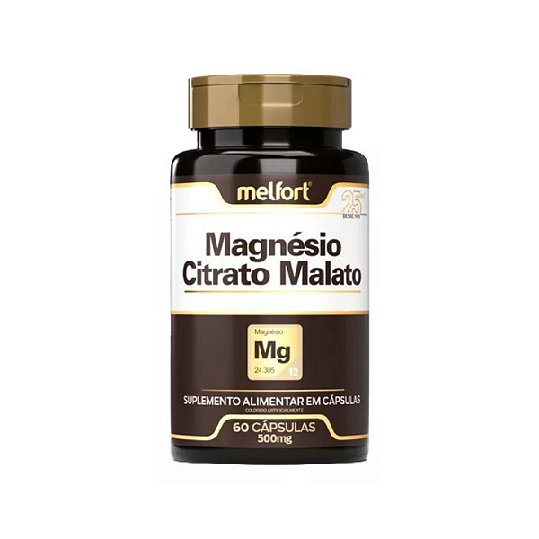 Magnesio Citrato Malato 60 Cápsulas - Melfort
