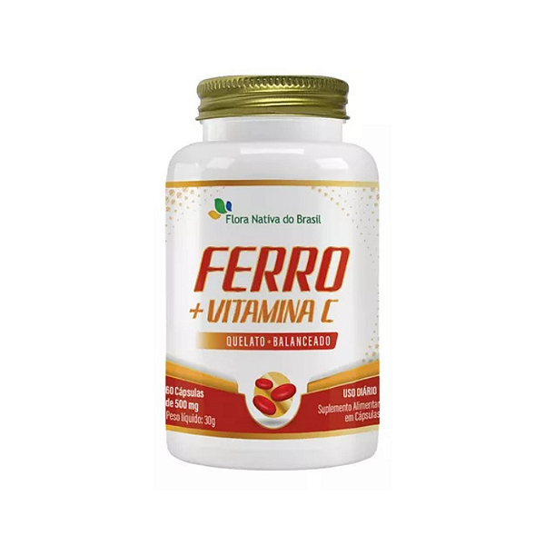 Ferro Quelato + Vitamina C 60caps - Flora Nativa