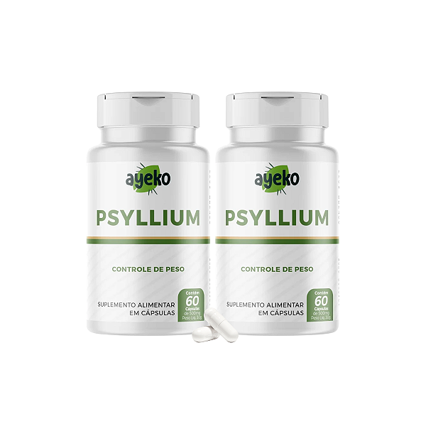 KIT 2 Psyllium Rico Em Fibras 60caps - Ayeko