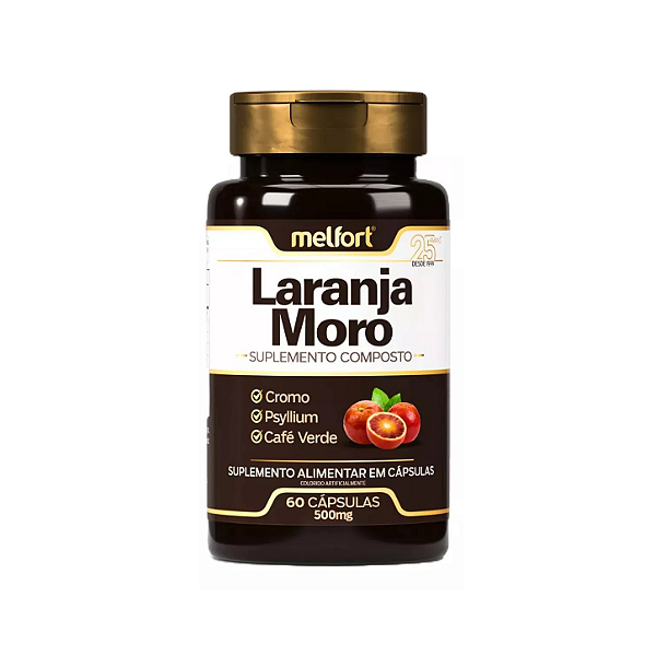 Laranja Moro com Cromo,Psyllium e Café Verde 60caps - Melfort