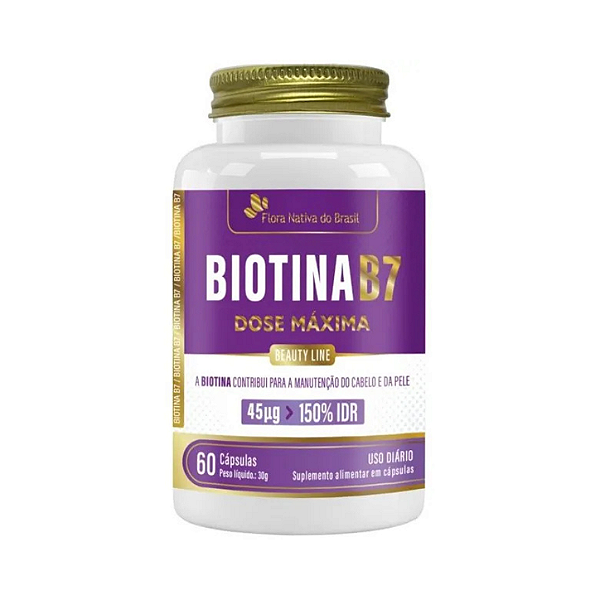 Suplemento Biotina (B7) 45mcg 60 Cápsulas - Flora Nativa