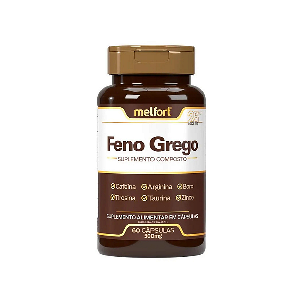 Feno Grego + Guaraná + Boro + Taurina 60caps - Melfort