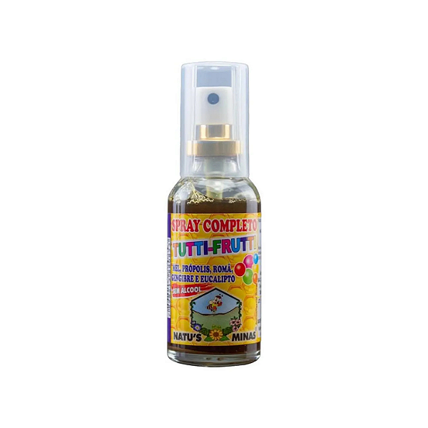Spray Completo Mel, Própolis Romã Sabor Sem Alcool Tutti Frutti 35ml - Natus Minas