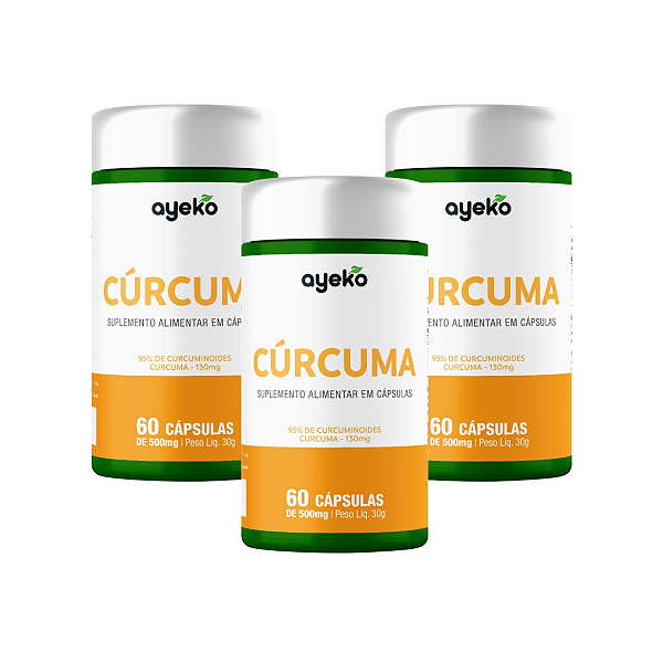 3X Curcuma 95% de Curcuminoides 130mg 60 Capsulas Ayeko