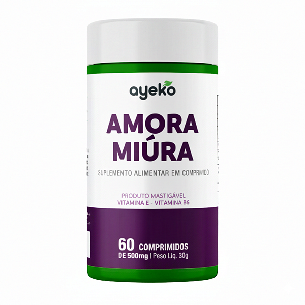 Amora Miúra 500mg + Magnésio e Vitaminas 60 Comprimidos Mastigáveis Ayeko