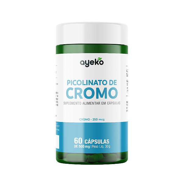 Picolinato De Cromo 250mcg Por Caps Dose Máxima 60caps Ayeko