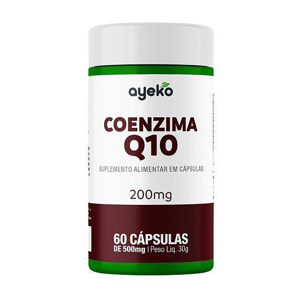 Coenzima Q10 200mg Alta Concentração + Vitamina E 60caps Ayeko