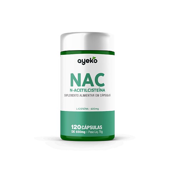 Nac N-acetilcisteína 600mg Alta Concentração Em 1 Capsula - 120 Capsulas Ayeko