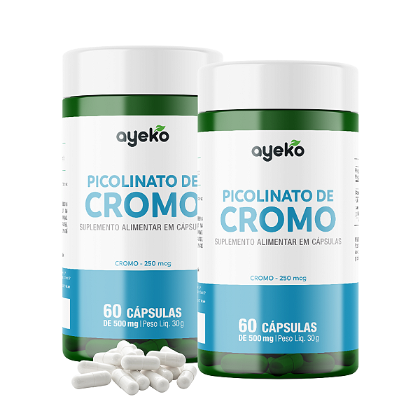 2X Picolinato de Cromo 250mcg Rendimento 120 dias Ayeko