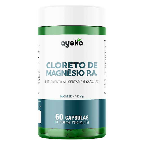 Cloreto de Magnésio P.A 140mg 60 Cápsulas - Ayeko