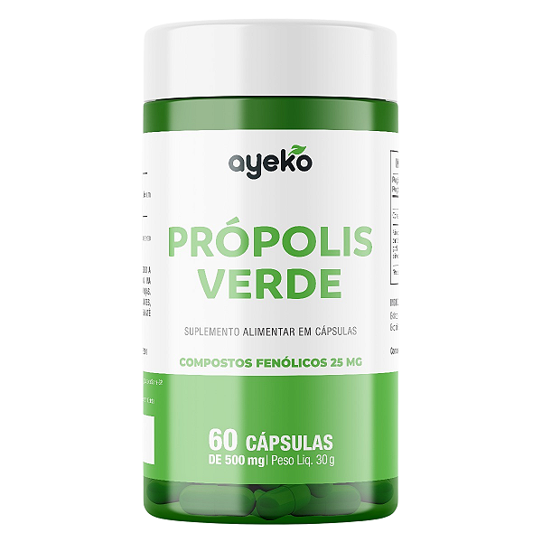 Própolis Verde Extrato Seco com Máxima Concentração e Pureza - 60 Cápsulas Ayeko